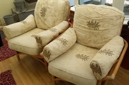Photo of free Large bamboo lounge chairs (pair) (Chelsfield BR6 6EB) #1