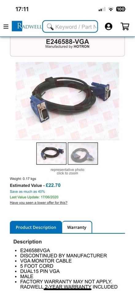 Photo of free Hotron E246588 18 Pin Adapter (Stotfold) #2