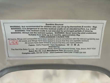 Photo of free Baby bouncer (Oughtibridge S35) #3