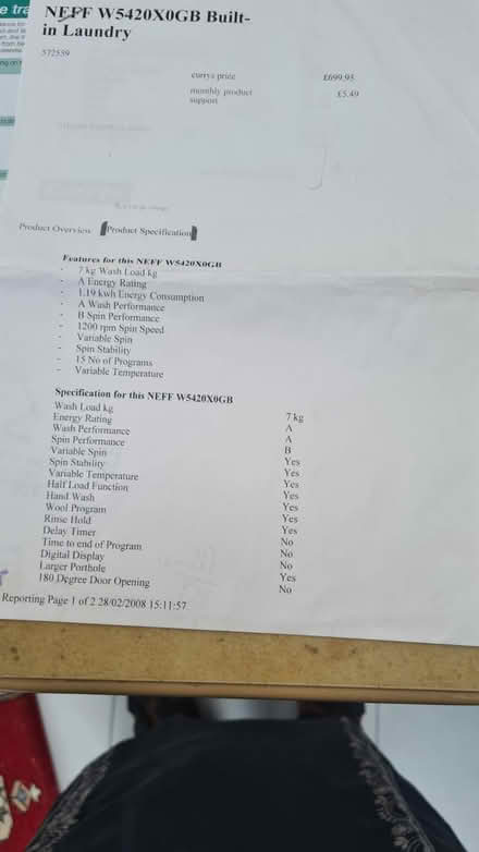 Photo of free Washing machine- fully working (NW7 (Mill Hill)) #3