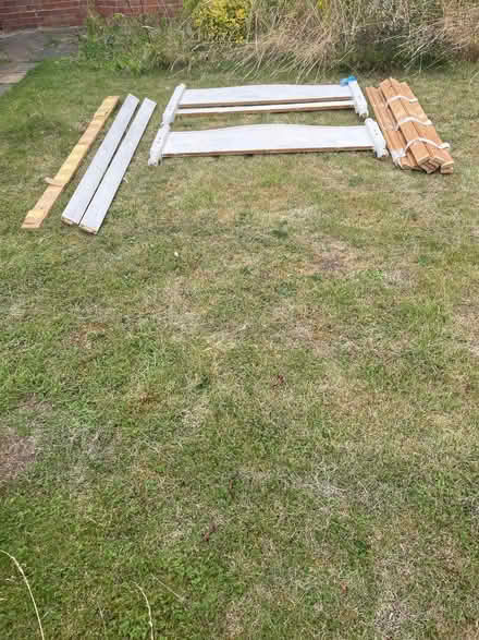 Photo of free Wooden double bed frame with slats (Bastonford WR13) #2