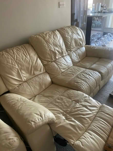 Photo of free 3 seater, 1 chair leather sofa (Eastbourne) #2