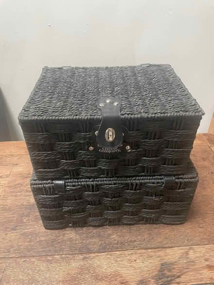 Photo of free Two large black wicker baskets (Armathwaite CA4) #1