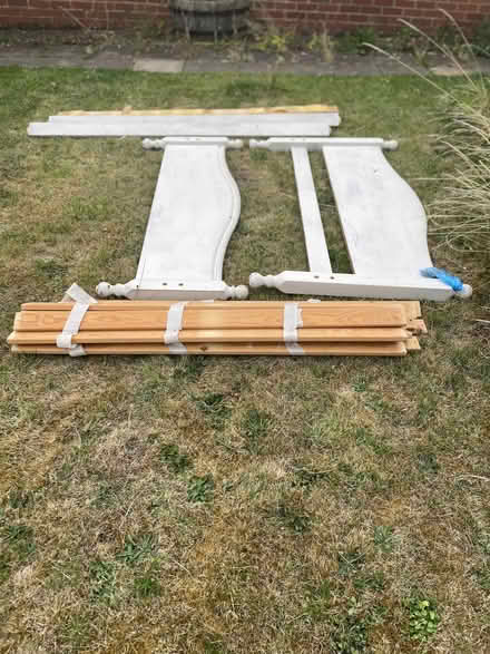 Photo of free Wooden double bed frame with slats (Bastonford WR13) #1