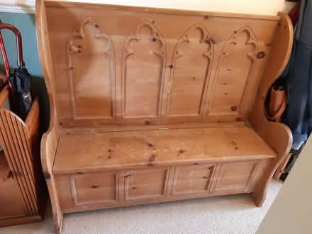 Photo of free Monks' bench, high back with storage (Arnside LA5) #1