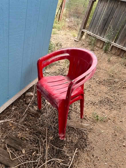 Photo of free 3 red chairs for patio / garden (Albuquerque) #1