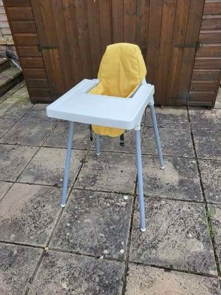 Photo of free Ikea Highchair with tray with straps and padded seat cover (Warden Hill GL51) #2