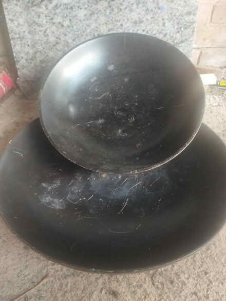 Photo of free 2 large solid wooden bowl platters (Borehamwood WD6) #1