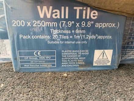 Photo of free 4 boxes of wall tiles for bathroom (Twigworth) #2