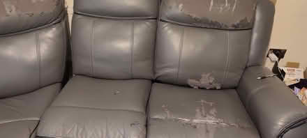 Photo of free Grey Faux leather corner sofa (Walton) #3
