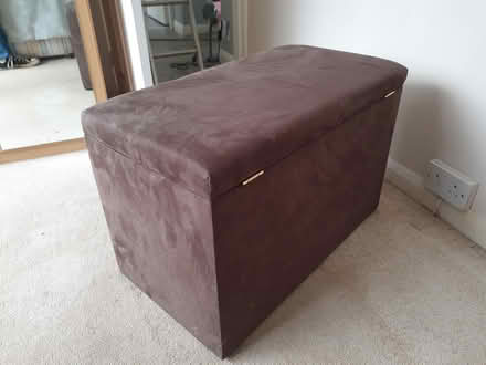 Photo of free Brown suedette ottoman (Burton Joyce) #3