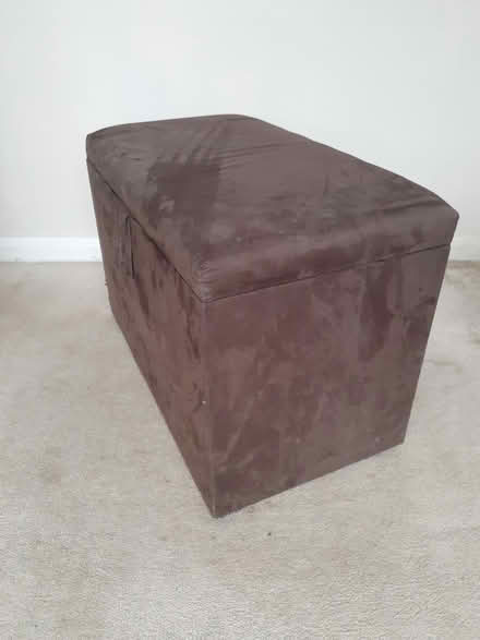 Photo of free Brown suedette ottoman (Burton Joyce) #2