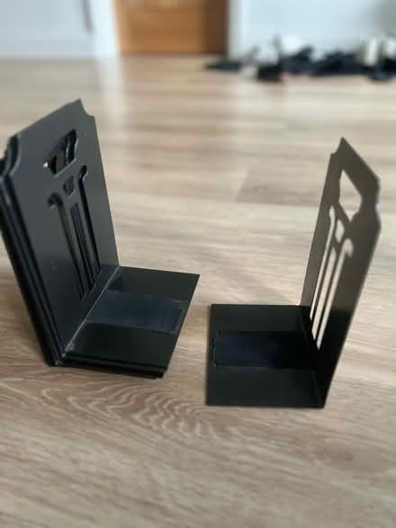 Photo of free 12 black metal bookends (Tonbridge) #1