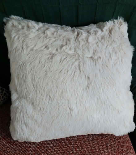 Photo of free Beige Fluffy Fur Fabric Cushion. Very good, clean condition (Langdon Hills SS16) #1