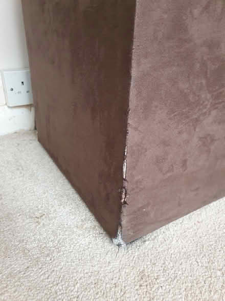 Photo of free Brown suedette ottoman (Burton Joyce) #4