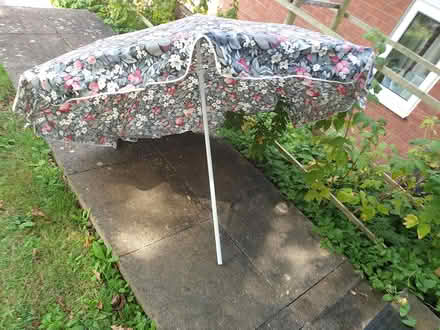 Photo of free Floral fabric sun umbrella (Keynsham) #1