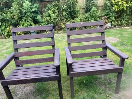 Photo of free Wooden garden chairs (Kimberley NG16) #2
