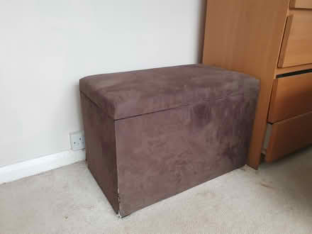 Photo of free Brown suedette ottoman (Burton Joyce) #1
