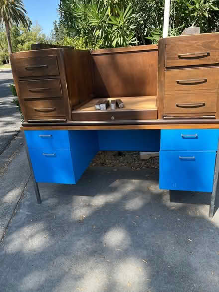 Photo of free Two desks, one metal, one wood (Brookglen Dr., Saratoga) #1