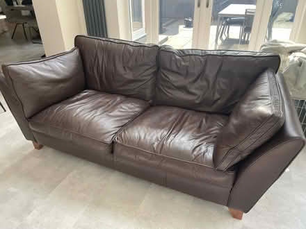 Photo of free 2 seater brown sofa (Crook) #2