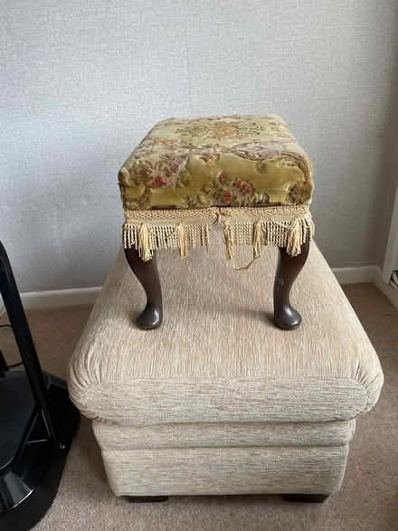 Photo of free Velvet covered footstool with riser (Mudeford BH23) #2