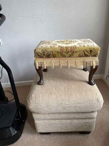Photo of free Velvet covered footstool with riser (Mudeford BH23) #3