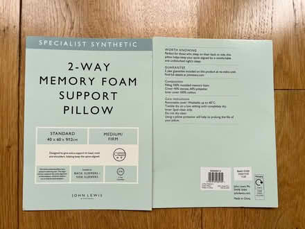 Photo of free Memory Foam Pillow (from John Lewis) (Norham Manor OX2) #1