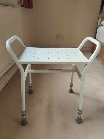 Photo of free White metal shower stool (Finchley N3) #1