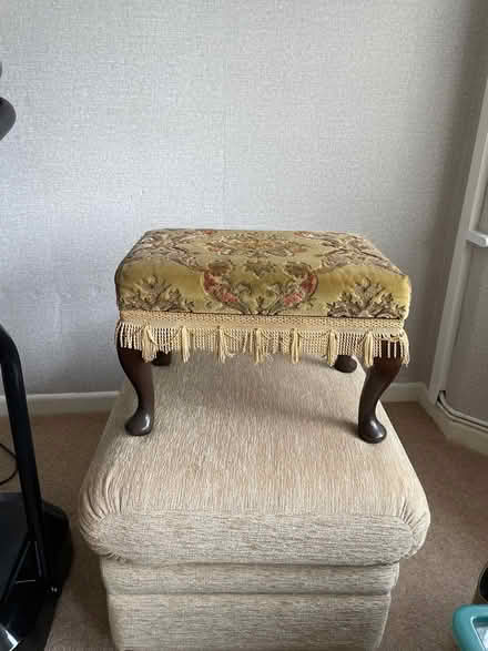 Photo of free Velvet covered footstool with riser (Mudeford BH23) #1