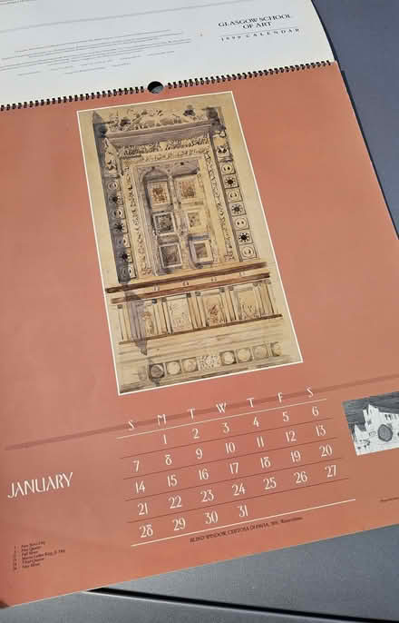 Photo of free Art Calendar Rennie Mackintosh 1990 (Jericho OX1) #2