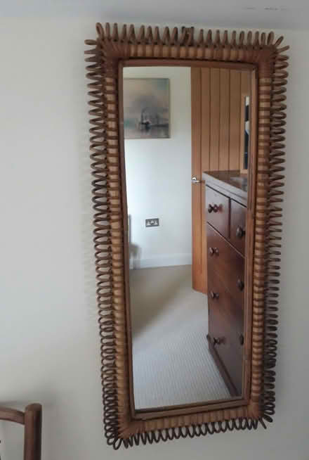 Photo of free mirror, bamboo surround (Wellington Heath HR8) #1