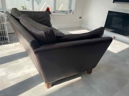 Photo of free 2 seater brown sofa (Crook) #3