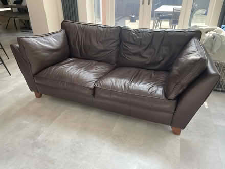 Photo of free 2 seater brown sofa (Crook) #1