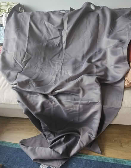 Photo of free Pair of gray curtains (Gallions Reach) #1