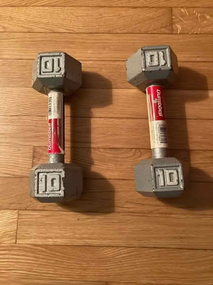 Photo of free 10 pound dumbbells (Right off route 40)