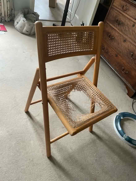 Photo of free Cane Folding Chair for restoration (TW10) #2