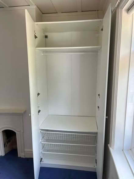 Photo of free Tall white double wardrobe (Woodbridge IP12) #1