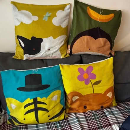 Photo of free 4 Animal pillows cases with pillow (Farnborough GU14) #1