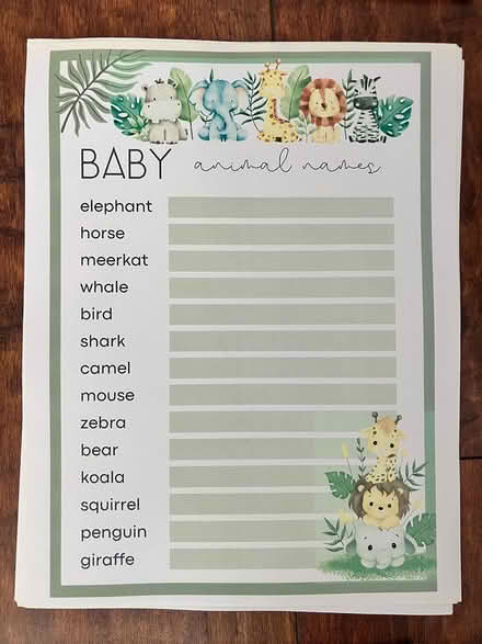 Photo of free Baby shower games (Unser / McMahon) #3