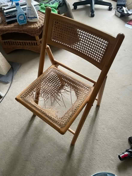 Photo of free Cane Folding Chair for restoration (TW10) #1