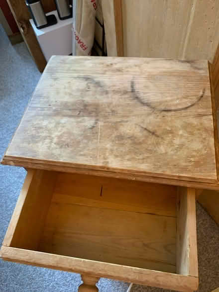 Photo of free Small three draw pine side table (EH3) #2