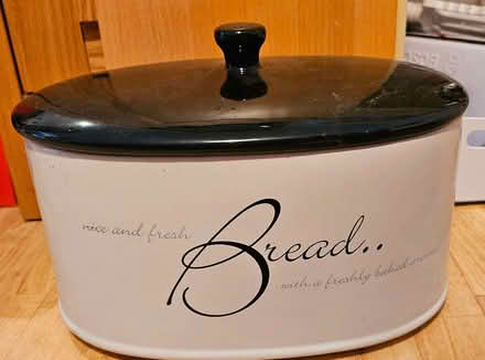 Photo of free Ceramic black & white bread bin (Mill End WD3) #1