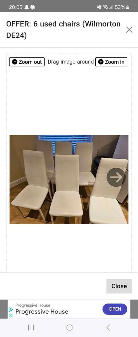 Photo of free 6 used chairs (Wilmorton DE24) #1