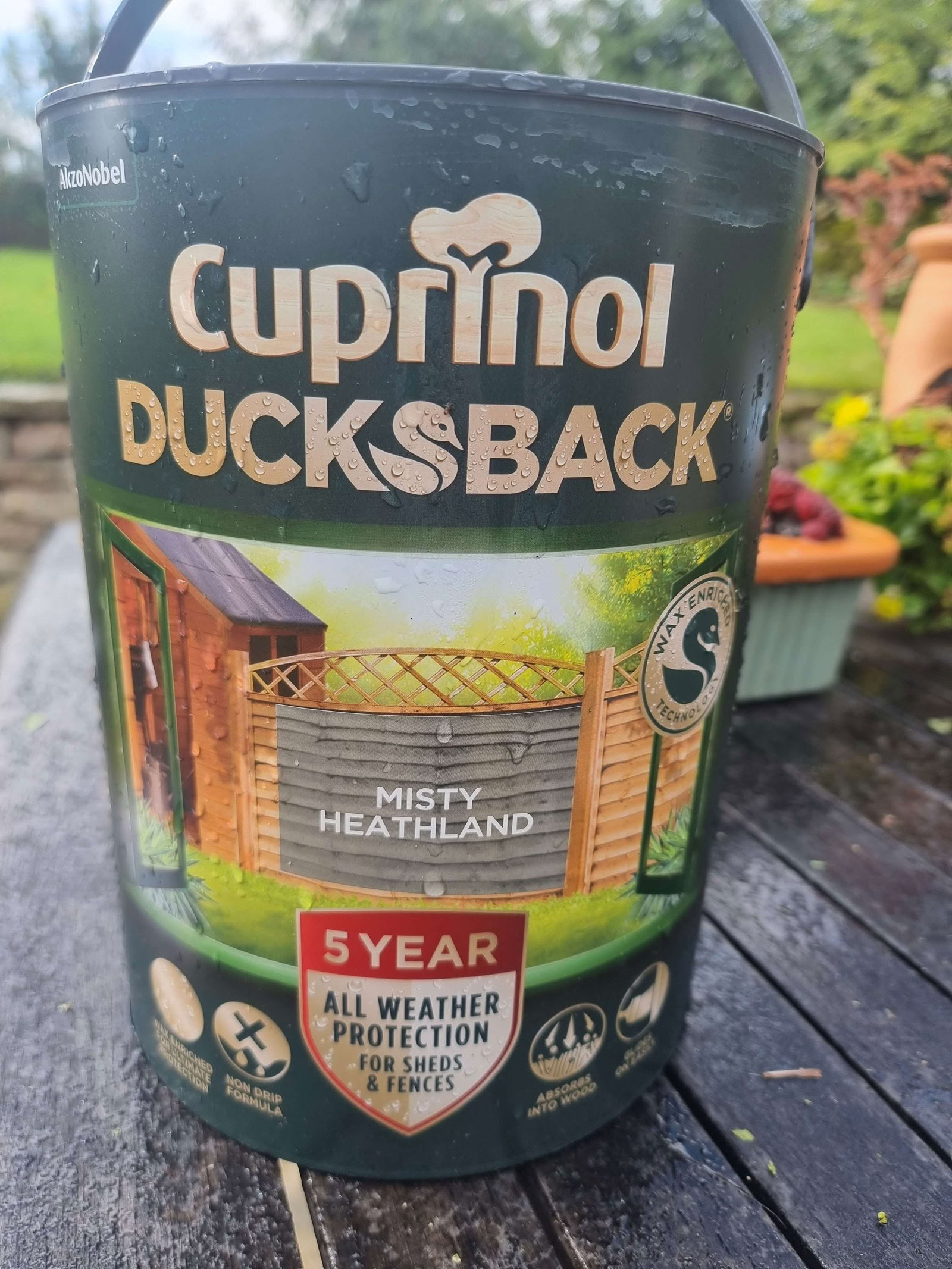 New 2018 Cuprinol Ducksback Shed & Fence Paint 9 Litre Rich Cedar. Non - View #11