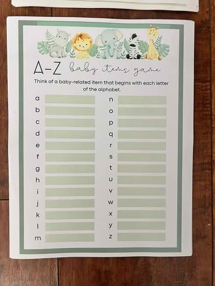 Photo of free Baby shower games (Unser / McMahon) #2