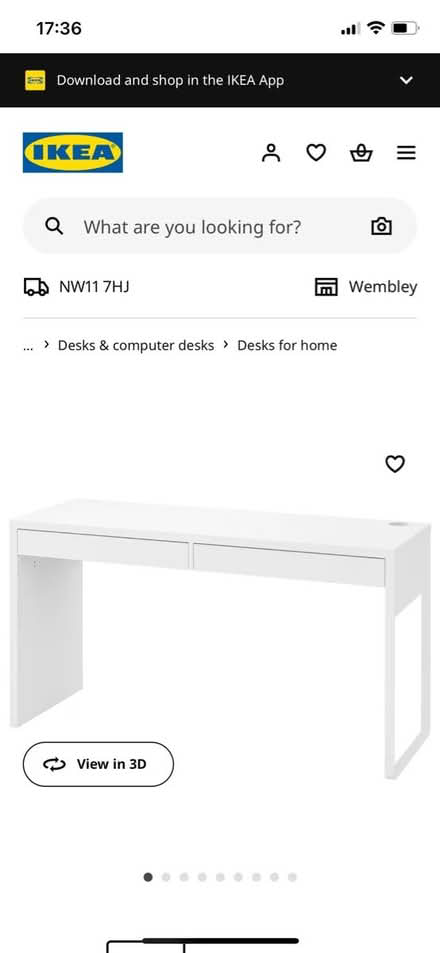 Photo of free White long desk/ dressing table (Hampstead Way NW11) #1