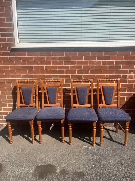 Photo of free X4 pine dining chairs (Copley Hill WF17) #1