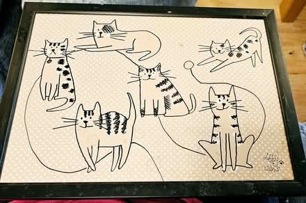 Photo of free Lap tray with cushion with cat sketches (Mill End WD3) #2