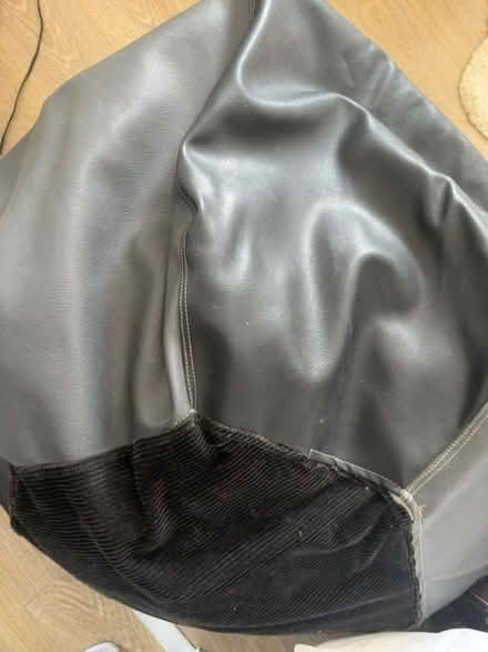 Photo of free Very Large Black Leather Bean Bag (Deptford SE10) #2