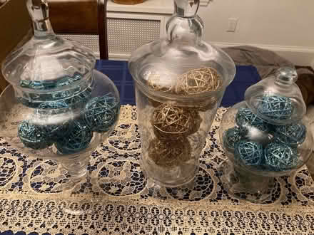 Photo of free Big apothecary jars w/sparkly balls (Framingham) #1
